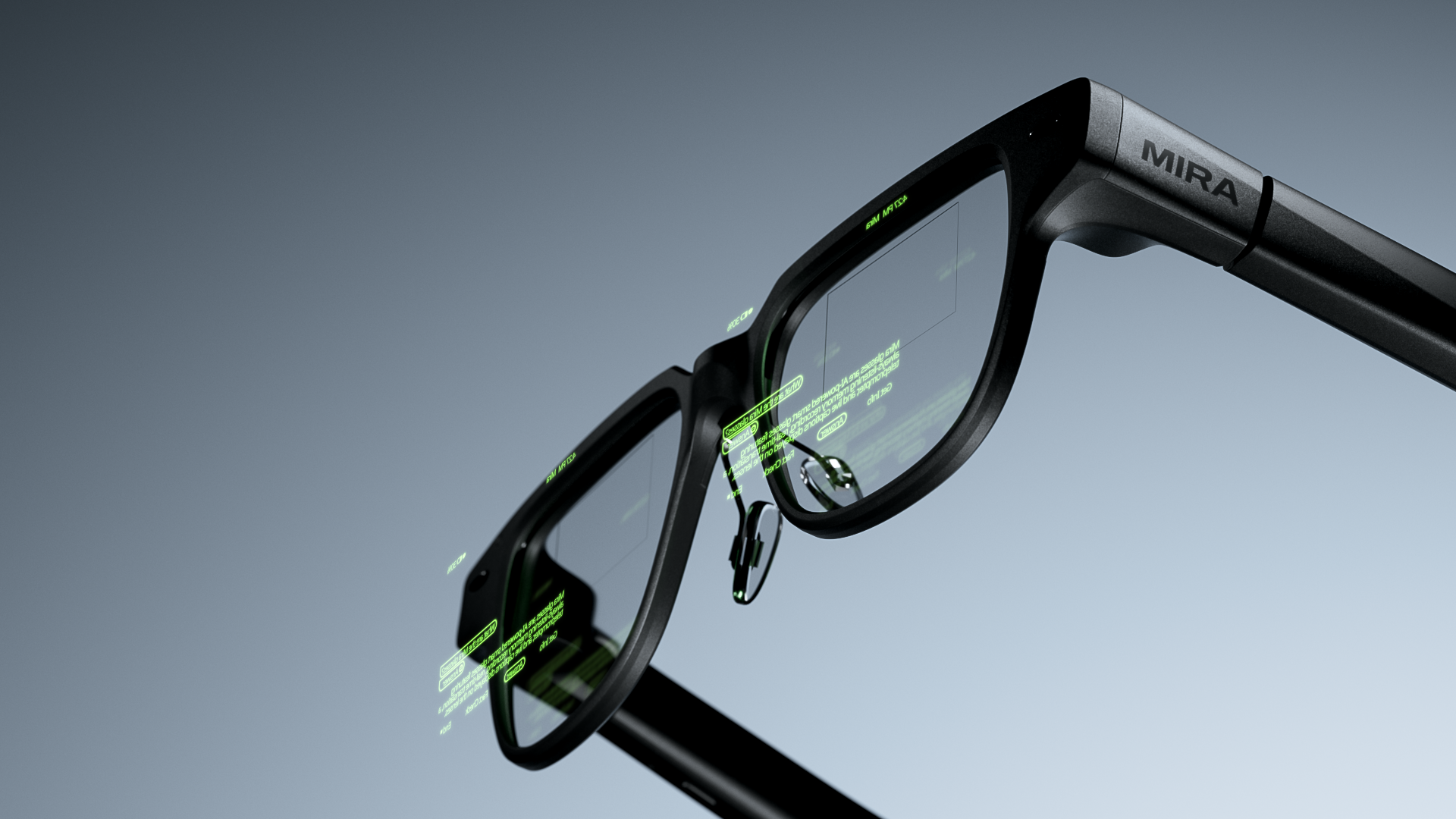 MIRA glasses showing live captions