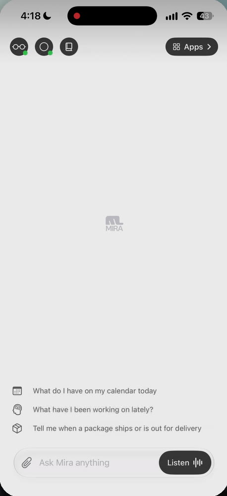 Glasses icon, then the brightness slider.
