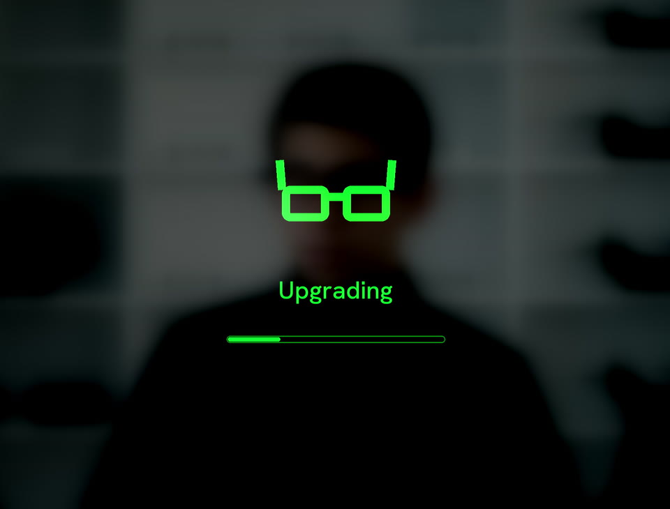 Your glasses show the update while it installs.