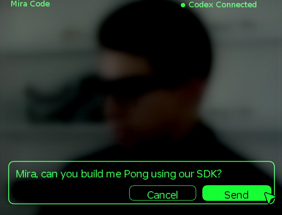 Codex Connected, at the top of your glasses.