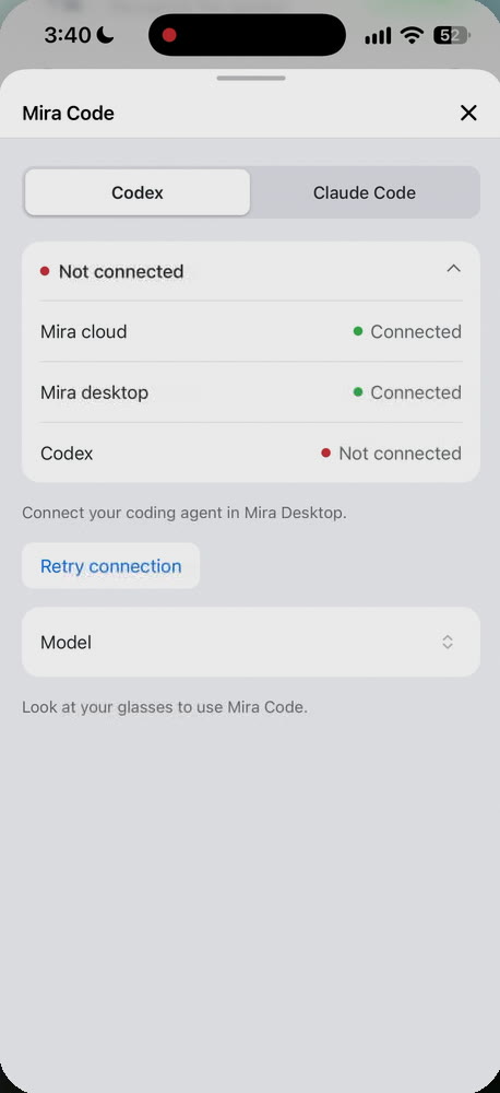 Open Mira Code from your apps.