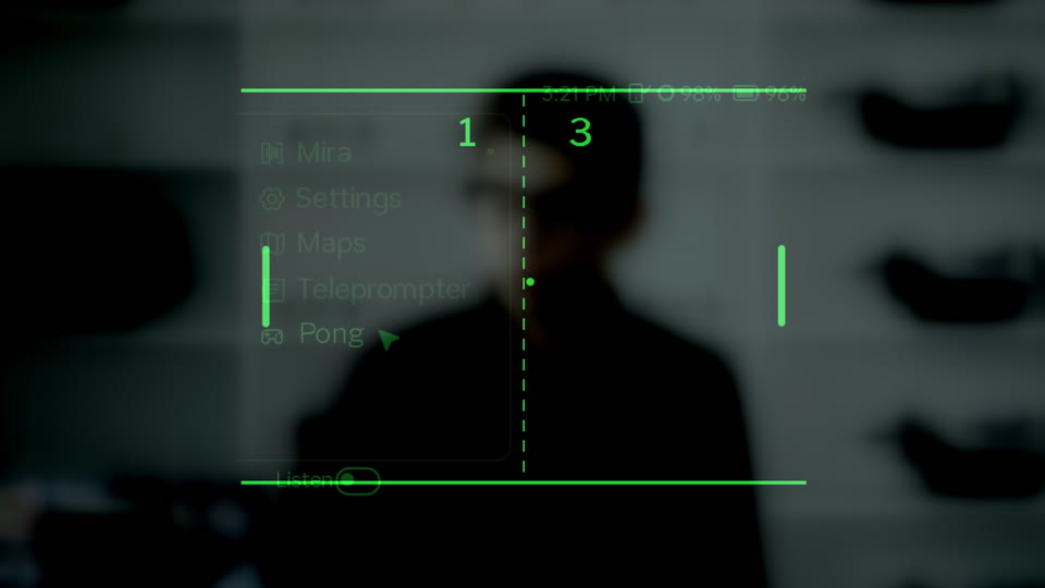 Pong on the glasses, played with head movements.