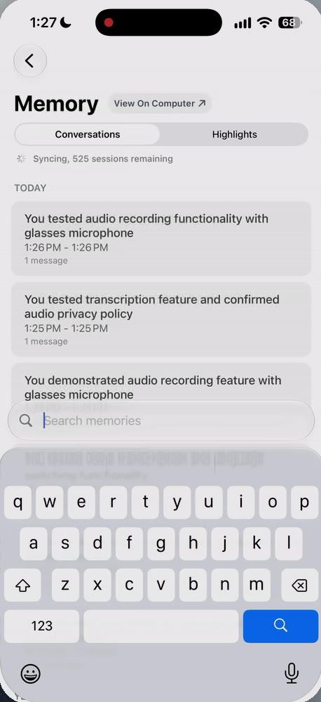 Search your sessions by keyword.