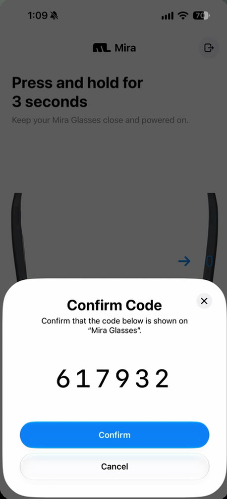 Tap Confirm, then Accessory Paired.