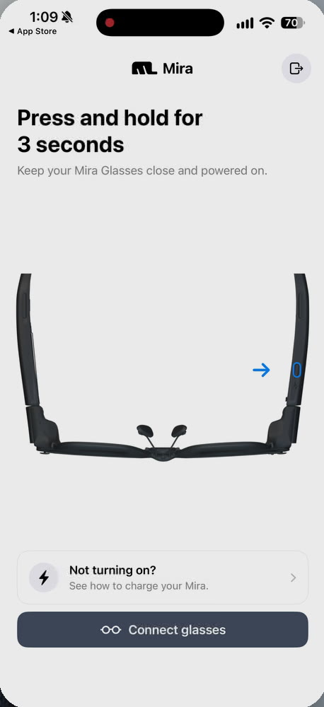 Connect glasses, then Set Up.