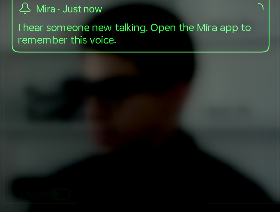 Your glasses tell you when they hear someone new.